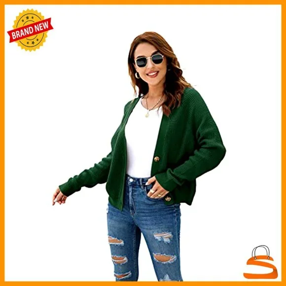 Long Sleeve Knit Sweater Cardigan Open Front Loose Fit Casual Classic Chic - Picture 4 of 7